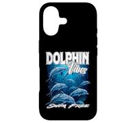 Dauphin Vibes Nager sans mer mer océan Vie liberté démocratie Coque pour iPhone 17