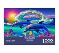 DauphinPuzzle De 1000 Pièces pour Adultes Et Enfants Jeux Familiaux romantiqueAmusant Et Difficiles Décorations Intérieures Idée De Cadeau Géniale70x50cm/1000pcs