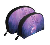 Dauphins, Animaux, Trousse de Maquillage Coquille Femme Petit Porte-Monnaie Trousse de Toilette Trousse à cosmétiques 2 pièces