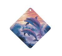 Dauphins Art Désodorisant de voiture à suspendre, tablettes d'aromathérapie de voiture parfumées longue durée, cartes parfumées en losange pour véhicules, chambre à coucher, armoire, style gris