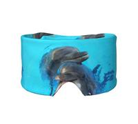 Dauphins au visage souriant imprimés,Masque pour les yeux bloquant la lumière Cache-yeux et cache-oreilles pour le sommeil