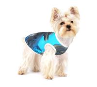 Dauphins au Visage Souriant imprimés,T-Shirt sans Manches en Coton pour Animaux de Compagnie, Gilet Respirant, Extensible et Doux,S