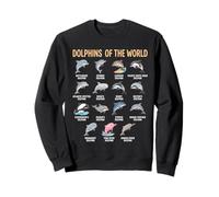 Dauphins du Monde Carte des espèces éducatives sur la Vie Marine Sweatshirt