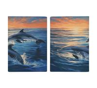 Dauphins in The Sea Passport Card Holder Travel Passport Covers Case PU Passport Book Cover Passport Wallet Cover Case Passport Wallet Cover Case Passport Protective Cover Unisex Passport Protector