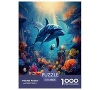 Dauphins Puzzle 1000 Pièces Cadeau Unique Jeu Éduchatif Défi Jouet À De Qualité Supérieure Peinture Art pour Adultes Et Enfants 38x26cm/1000pcs