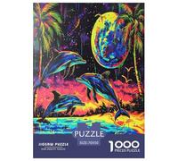 Dauphins Puzzle 1000 Pièces Educa Jouet en Bois Cadeau Unique Décoration Intérieure Jeu Éduchatif Challenge Toy Adultes Et Enfants À Partir De 14 Ans 70x50cm/1000pcs
