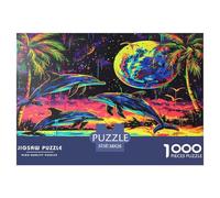 Dauphins Puzzles Jeu De Société Adulte Activités Familiales Stimulantes 1000 Stukjes Poissons Casse-tête Qualité Premium pour Adultes 38x26cm/1000pcs