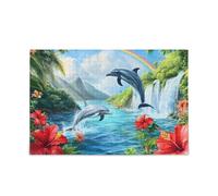 Dauphins Rainbow Cascade Puzzles robustes 2 mm pour adultes et familles 500 pièces