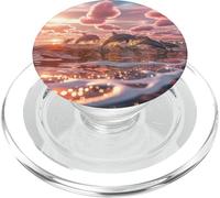Dauphins Rose Océan Coucher de Soleil Dreamy Coastal Esthétique PopSockets PopGrip pour MagSafe