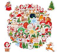 D'autocollants de Noël (100 Pièces), Décorations, Père Noël, Arbre, Flocon de Neige, Pour l'Artisanat et la Décoration