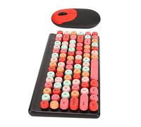 DAUZ Combo Clavier Souris sans Fil, Clavier Souris Combo coloré et élégant Technologie sans Fil 2,4 GHz pour Ordinateur Portable (Noir)