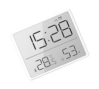 DAUZ Réveil Numérique, écran LCD Multifonction, Horloge de Bureau électronique Portable pour la Maison, Le Bureau et Le Salon (Blanc)