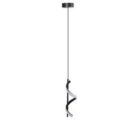 DAUZ Suspension LED, Métal Silicone 85-265V Simple Spirale Noire Suspension LED Corde Réglable Antireflet pour Salon (Lumière blanche)