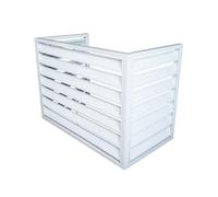 DAVBIR Cache climatiseur exterieur aluminium, caisson anti bruit pompe à chaleur, cache clim, Étanche À La Poussière Et À L'eau, Convient pour l'unité extérieure du climatiseur (White, 110 * 6 cm)