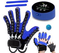D'Avc Gants de Robot de Rééducation Attelles de Doigts Gants de Orthèses de Doigts pour Entraînement du Doigts Exercices pour la Force des Mains(A:Main Gauche B:Main Droite)(Size:A M,Color:Bleu)