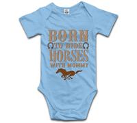 Davcielaora Body à manches courtes pour bébé Born to Ride Horses with Mommy, T-Bleu, 3 mois