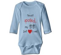 Davcielaora Body pour nouveau-né avec inscription « I'm Not Spoiled My Titi Just Loves Me », Bleu L, 24 mois