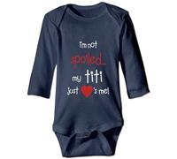 Davcielaora Body pour nouveau-né avec inscription « I'm Not Spoiled My Titi Just Loves Me », L - Bleu marine, 6 mois