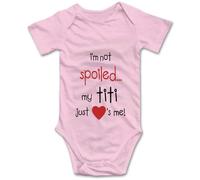 Davcielaora Body pour nouveau-né avec inscription « I'm Not Spoiled My Titi Just Loves Me », T-rose., 9 mois
