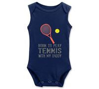 Davcielaora Born to Play Tennis with My Daddy Body pour bébé Vêtements pour nouveau-né, Bleu marine, 9 mois