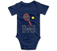 Davcielaora Born to Play Tennis with My Daddy Body pour bébé Vêtements pour nouveau-né, T-Navy, 18 mois