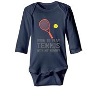 Davcielaora Born to Play Tennis with My Mommy Body pour bébé Vêtements pour nouveau-né, L - Bleu marine, 9 mois