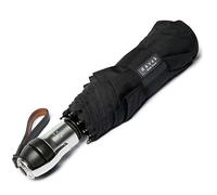 DAVEK SOLO OMBRELLE - Parapluie de Voyage Anti-Vent de Qualité avec Ouverture et Fermeture Automatiques, Robuste et Portable, Noir , M
