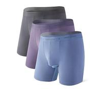 DAVID ARCHY Boxer Homme avec Poches Séparées 60S Mirco Modal Caleçon Court sous-Vêtement Élastique Respirant Confortable Longueur de l'entrejambe 6,5 Pouces Lot de 4