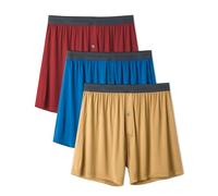 DAVID ARCHY Boxer Homme - Boxers Doux en Rayonne de Bambou pour Homme avec Braguette Boutonnée Caleçon Flottant Homme