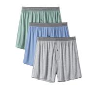 DAVID ARCHY Boxer Homme - Boxers Doux en Rayonne de Bambou pour Homme avec Braguette Boutonnée Caleçon Flottant Homme