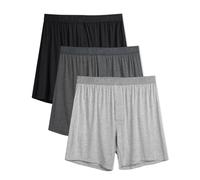 DAVID ARCHY Boxer Homme - Boxers Doux en Rayonne de Bambou pour Homme avec Braguette Boutonnée Caleçon Flottant Homme