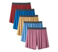 DAVID ARCHY Boxer Homme - Boxers Doux en Rayonne de Bambou pour Homme avec Braguette Boutonnée Caleçon Flottant Homme