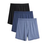 DAVID ARCHY Boxer Homme - Boxers Doux en Rayonne de Bambou pour Homme avec Braguette Boutonnée Caleçon Flottant Homme