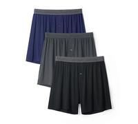 DAVID ARCHY Boxer Homme - Boxers Doux en Rayonne de Bambou pour Homme avec Braguette Boutonnée Caleçon Flottant Homme