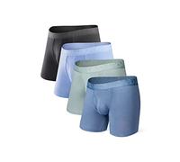 DAVID ARCHY Boxer Homme Caleçon Court 40S Fibre de Bambou Braguette sous-Vêtement avec Open-Fly Élastique Respirant Confortable Antibactérien Longueur de l'entrejambe 5,5 Pouces Lot de 4