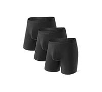 DAVID ARCHY Boxer Homme sans Couture Lot de 3 Élastique Ultra-Doux Confortable,XL,Noir