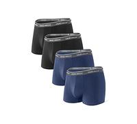 DAVID ARCHY Boxer Homme sans Couture Lot de 4 Caleçon Short en Fibre de Bambou Pouche sous-Vêtement Élastique Ultra-Doux