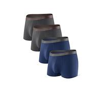 DAVID ARCHY Boxer Homme sans Couture Lot de 4 en Fibres de Bambou Poche sous-Vêtement Élastique Séchage Rapide Confortable