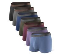 DAVID ARCHY Boxer Homme sans Couture Lot de 7 en Fibres de Bambou Poche sous-Vêtement Élastique Séchage Rapide Confortable