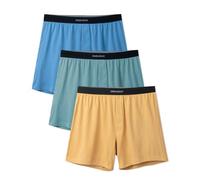 DAVID ARCHY Boxer pour homme en coton respirant super doux, 1 bleu + 1 vert + 1 jaune, XL