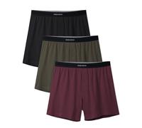 DAVID ARCHY Boxer pour homme en coton respirant super doux, 1 vert + 1 noir + 1 rouge, L