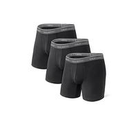 DAVID ARCHY Boxers pour homme, caleçons pour homme, caleçons pour homme, sous-vêtements en bambou, lot multipack, ultra doux et respirant, 3 noirs avec braguette - 16,5 cm, XXL