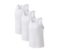 DAVID ARCHY Débardeur Homme Coton peigné 40S Maillots de Corps T-Shirts Basiques sans Manches (FR/ES, Alpha/Lettres, L, Taille Normale, Taille Normale, A: Blanc*3 Coton)