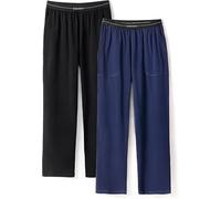 DAVID ARCHY Lot de 2 Pantalons de Pyjama en Coton pour Homme avec Poches