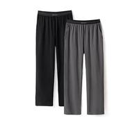 DAVID ARCHY Lot de 2 pantalons de pyjama en coton pour homme avec poches