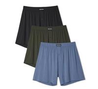 DAVID ARCHY Lot de 3 ou 5 boxers respirants et anti-humidité pour homme, Noir/vert olive/gris bleu, X-Large