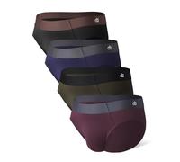 DAVID ARCHY Lot de 4 slips en bambou super doux, confortables et légers pour homme, Bleu foncé + vert + noir + rouge, S