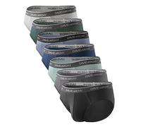 DAVID ARCHY Lot de 4 Slips pour Homme avec Poche - Ultra Doux et Respirant, Bleu Gris + Bleu foncé + Vert Gris + Vert armée + Noir + Gris foncé + Gris Moyen Gris Fleur, XL
