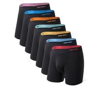 DAVID ARCHY Lot de 7 boxers confortables et doux pour homme, Boxer : noir (sous-vêtements quotidiens), M