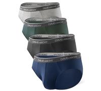 DAVID ARCHY Slips Homme 40S Fibre de Bambou sous-vêtements Antibactérien Confortable Respirants Lot de 4